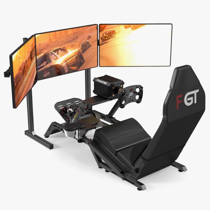 3D F-GT Racing Simulator Cockpit F1 with 3 Monitors model