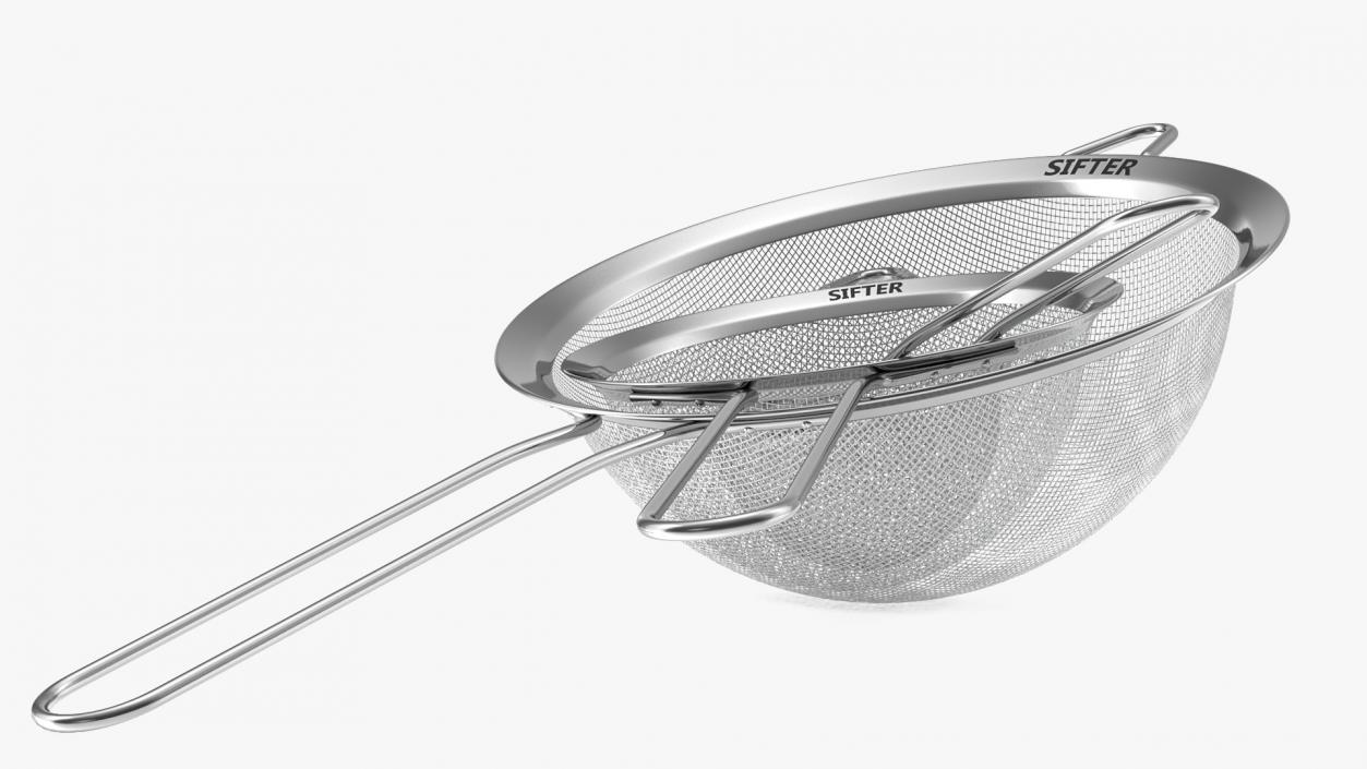 Stainless Steel Kitchen Strainers Set 3D