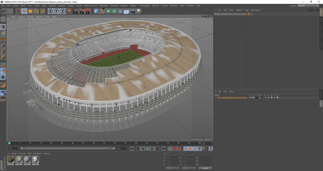 3D Football Pitch Stadium Arena model