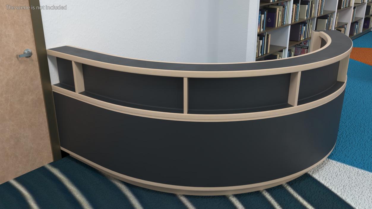 Reception Desk C Shape 3D