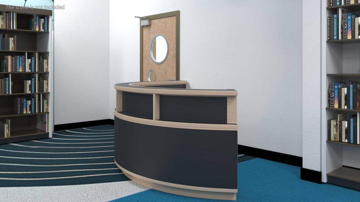 Reception Desk C Shape 3D