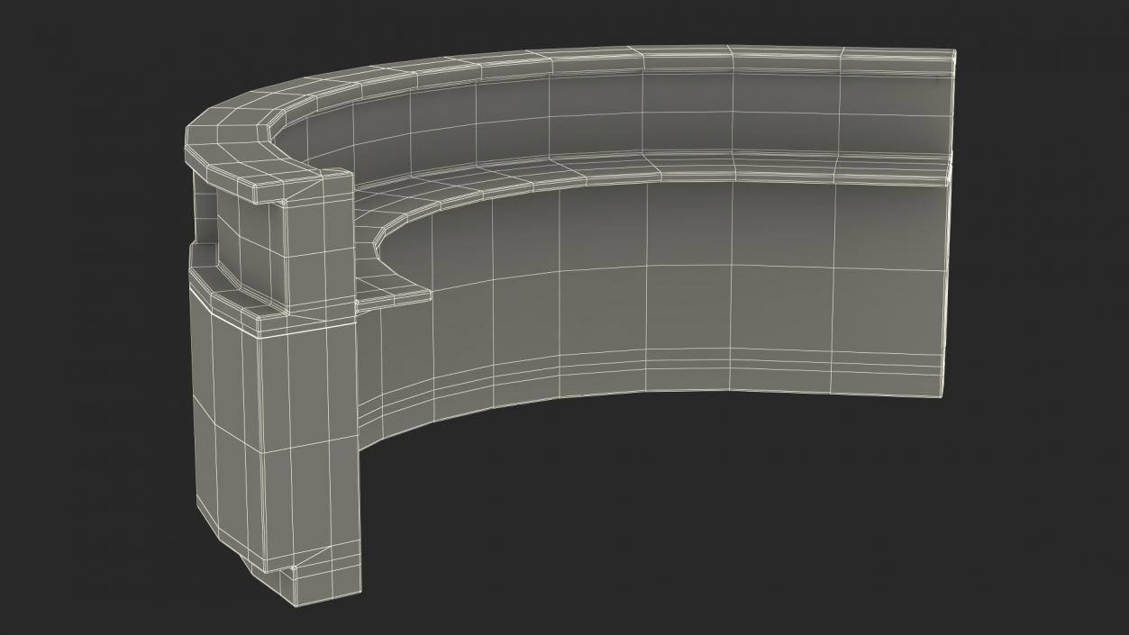 Reception Desk C Shape 3D