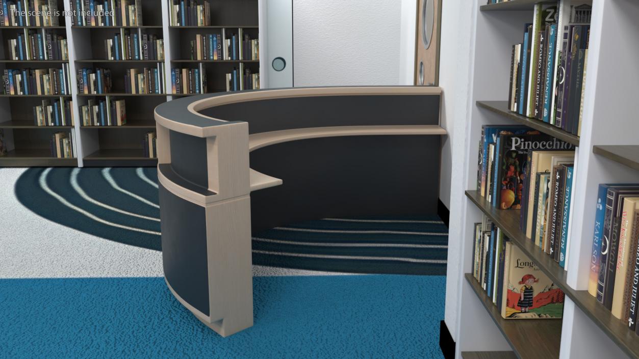 Reception Desk C Shape 3D