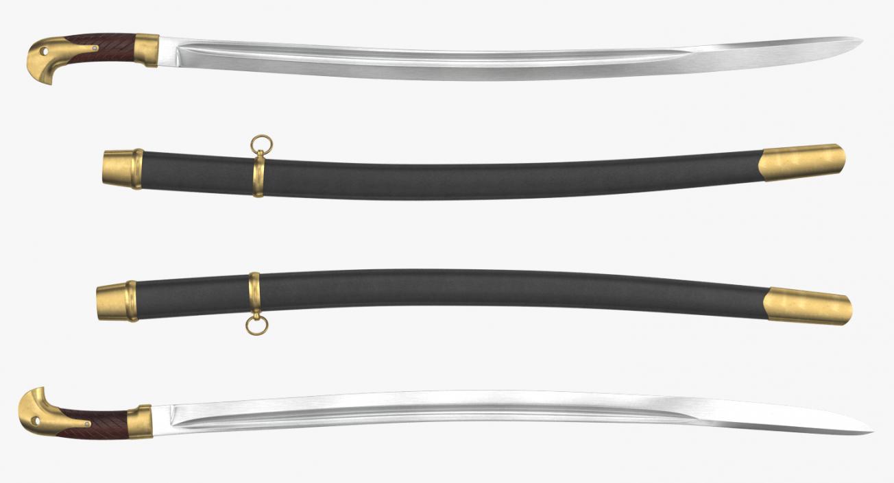 3D Soviet Era Cossack Sabre Set model