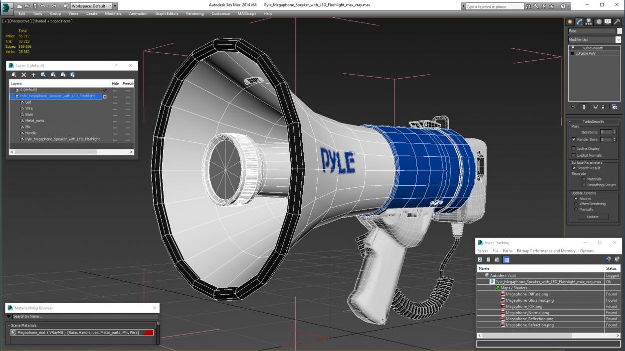 Pyle Megaphone Speaker with LED Flashlight 3D