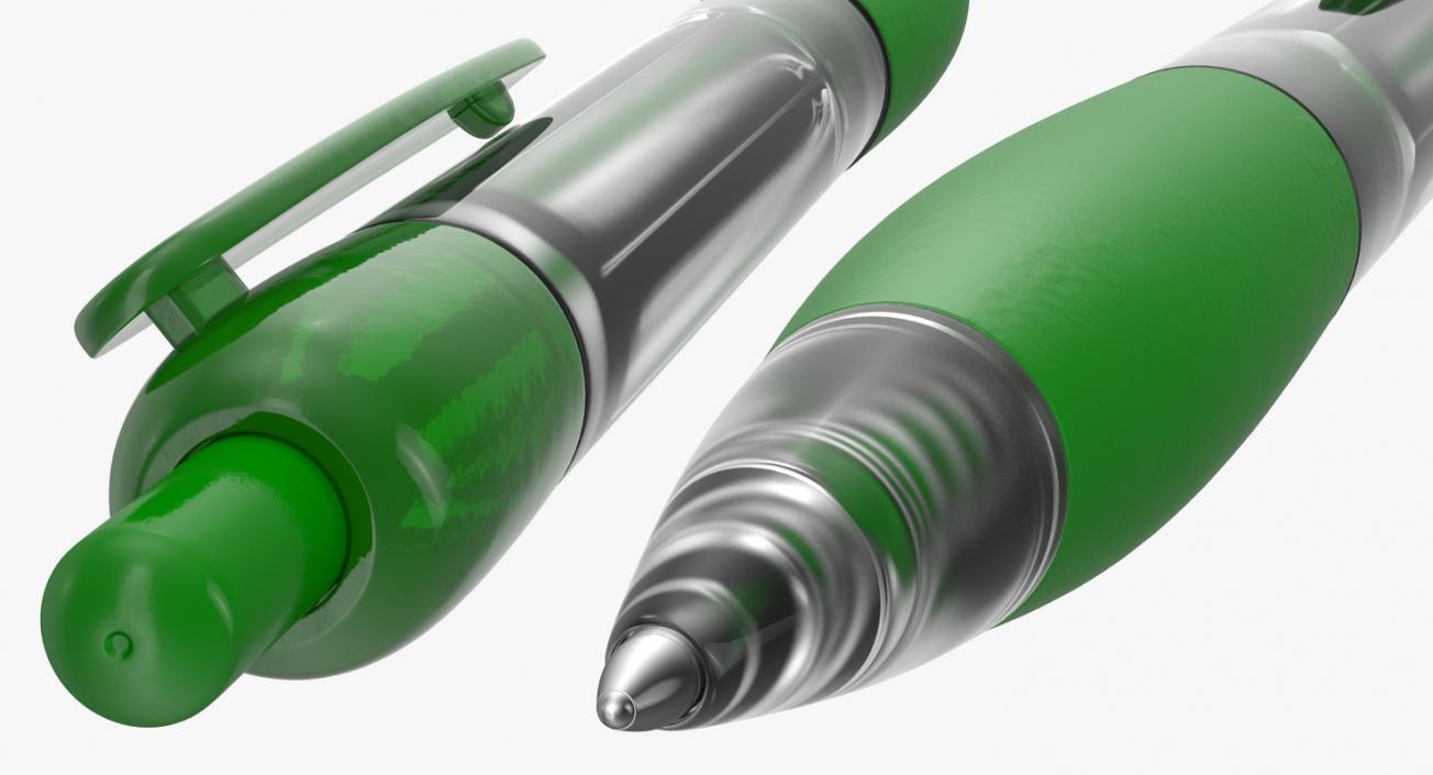 3D Retractable Ballpoint Pen Green