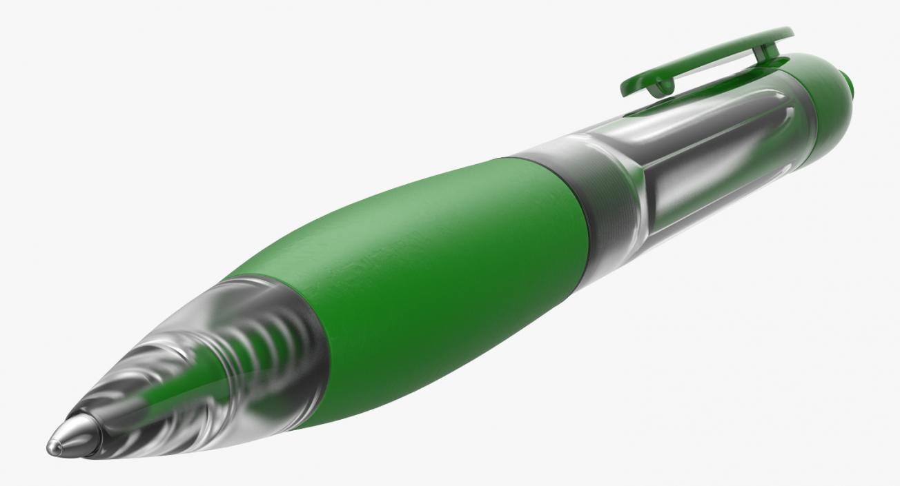 3D Retractable Ballpoint Pen Green