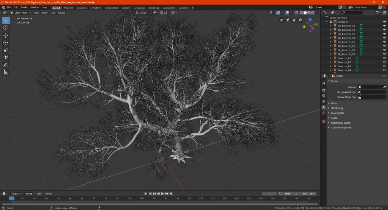 3D Big Bare Tree model