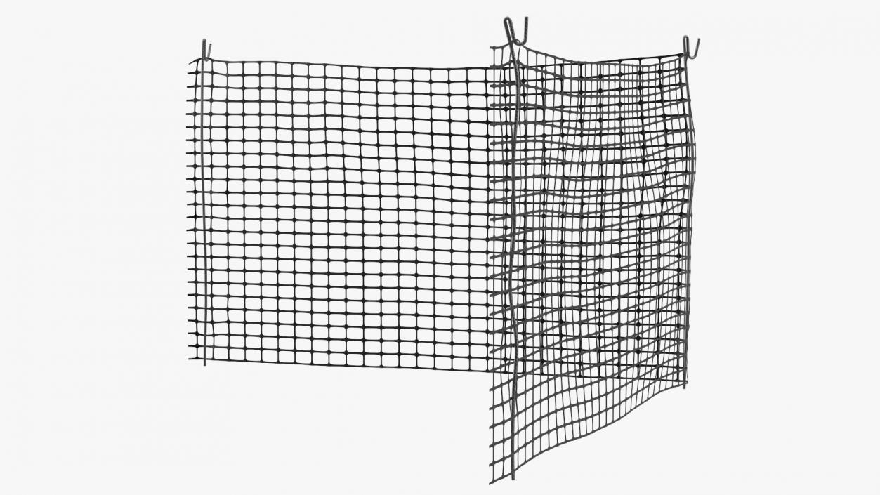 3D model Plastic Security Mesh Fence Corner Black