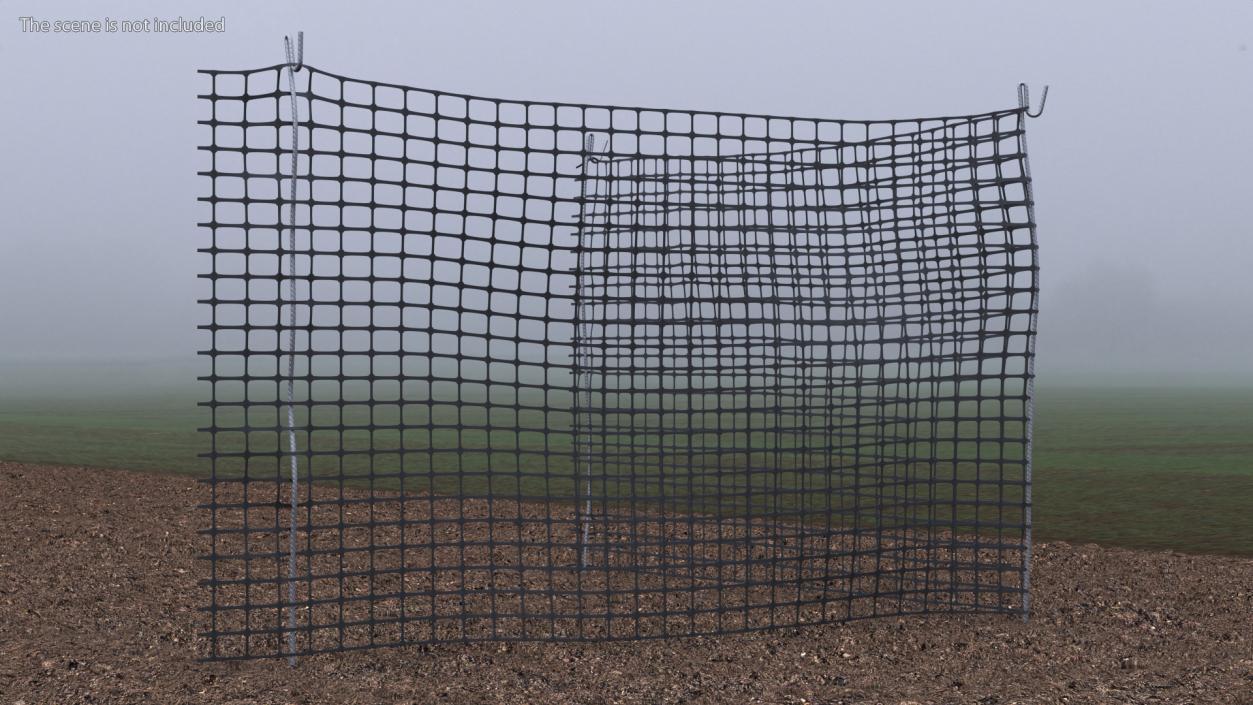 3D model Plastic Security Mesh Fence Corner Black