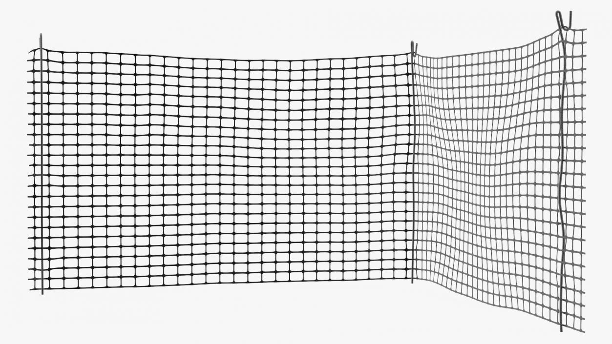 3D model Plastic Security Mesh Fence Corner Black