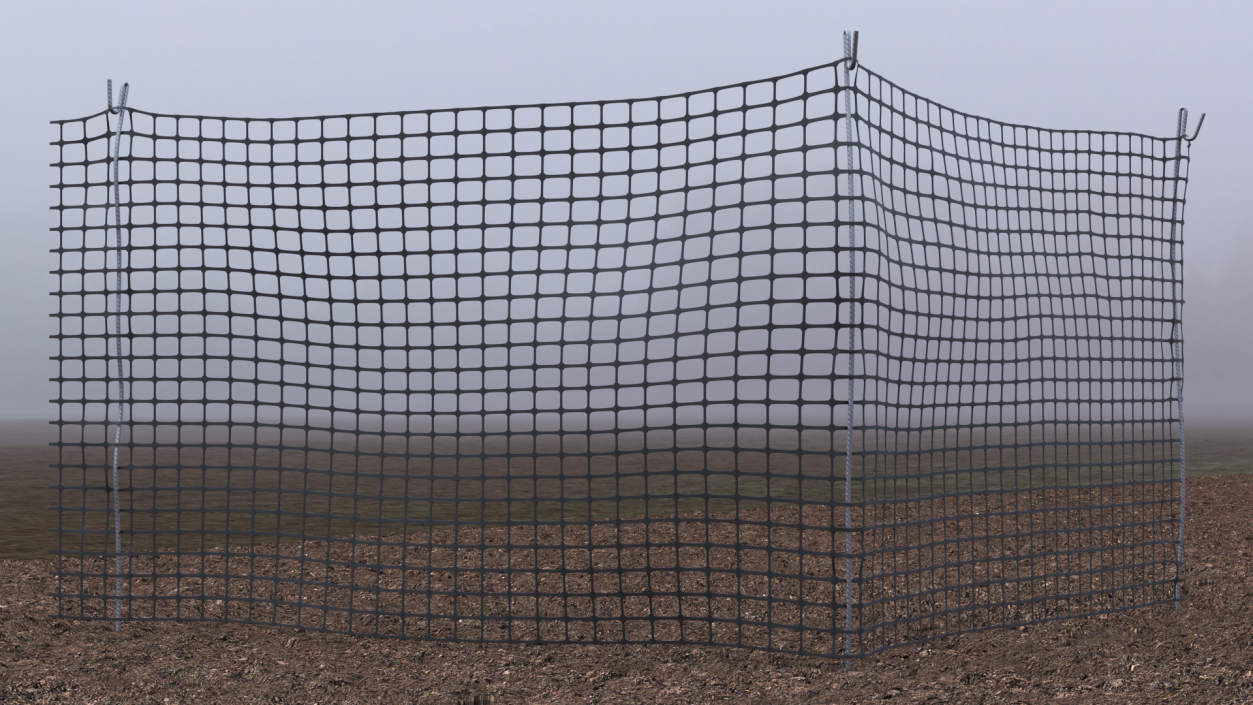 3D model Plastic Security Mesh Fence Corner Black