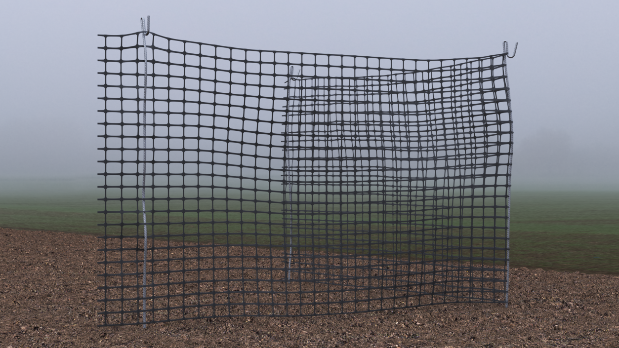 3D model Plastic Security Mesh Fence Corner Black