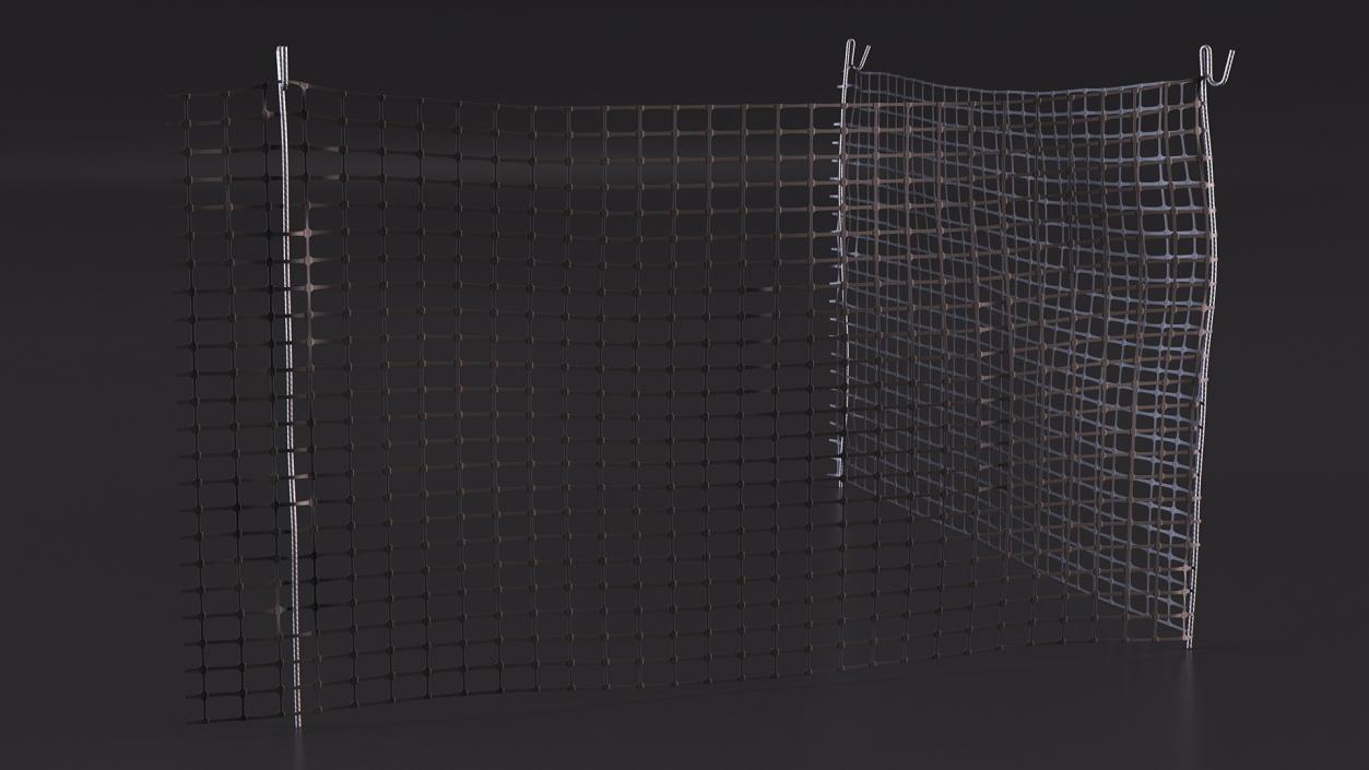 3D model Plastic Security Mesh Fence Corner Black