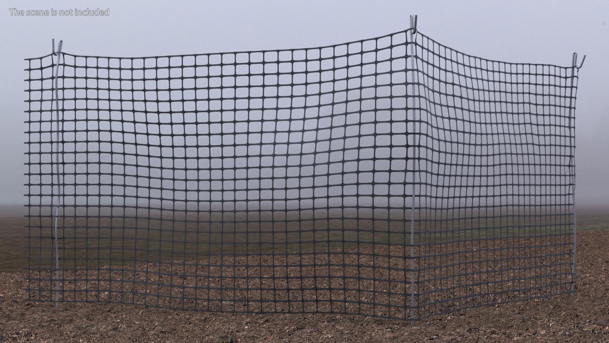 3D model Plastic Security Mesh Fence Corner Black