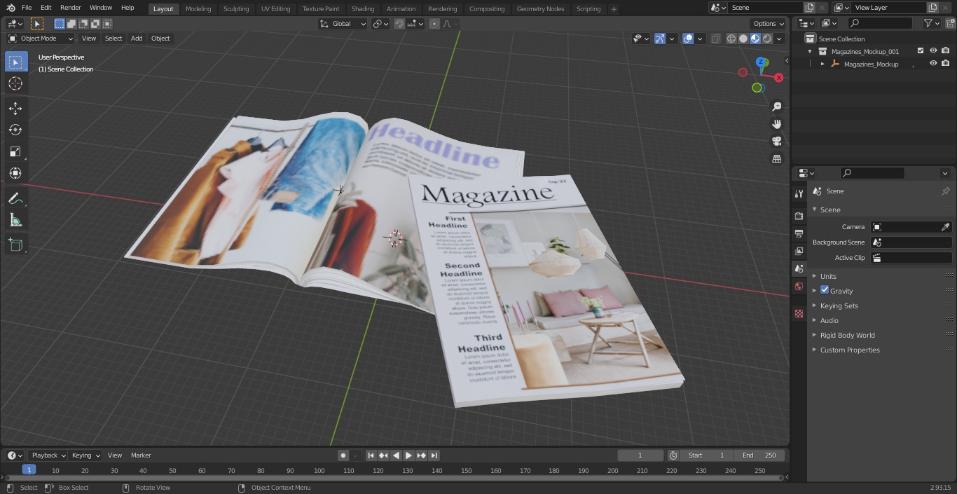 3D Magazines Mockup