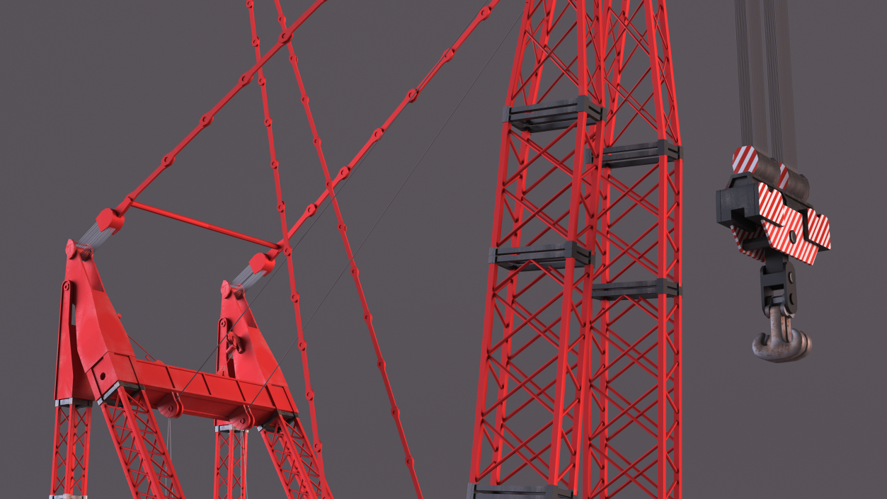 3D Heavy Lift Ring Crane Rigged model