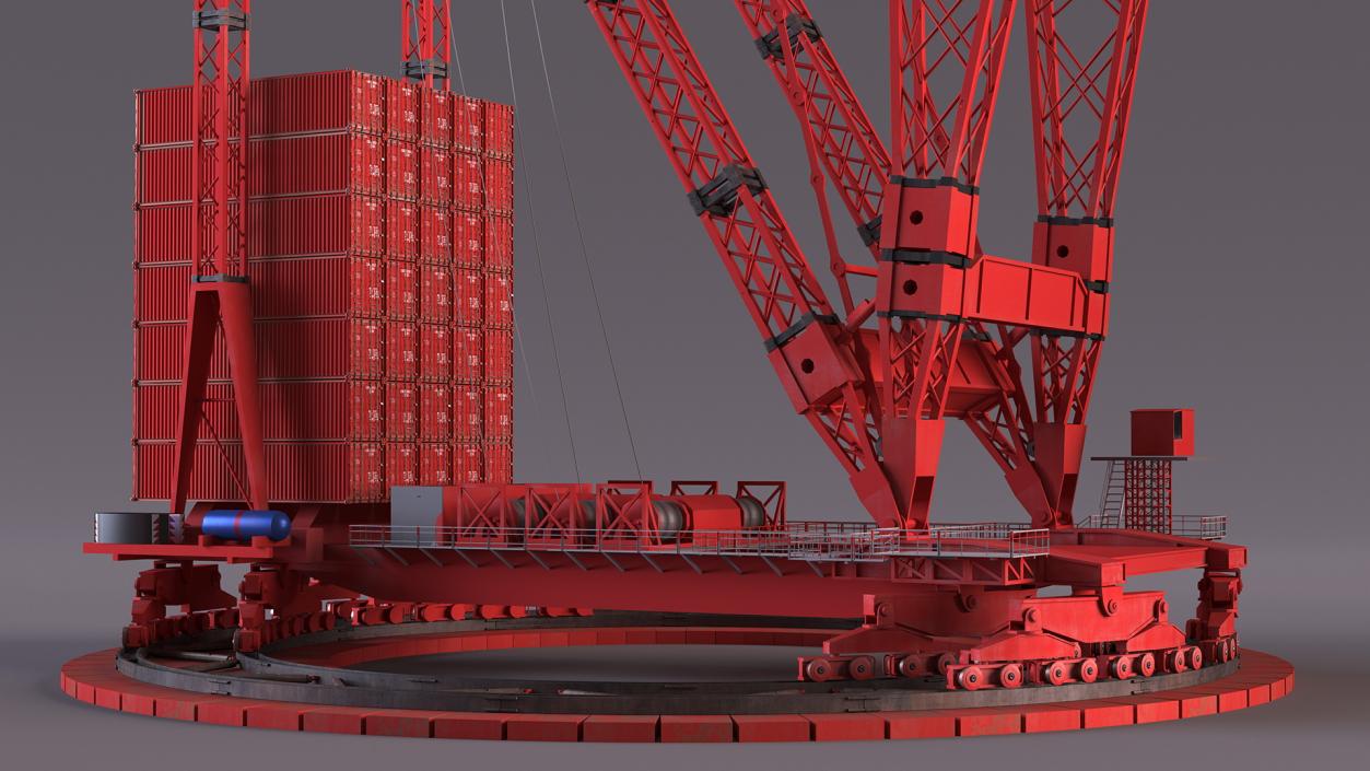 3D Heavy Lift Ring Crane Rigged model