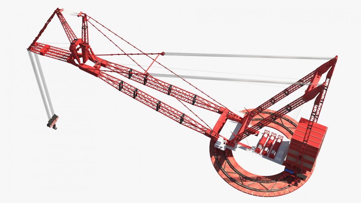 3D Heavy Lift Ring Crane Rigged model