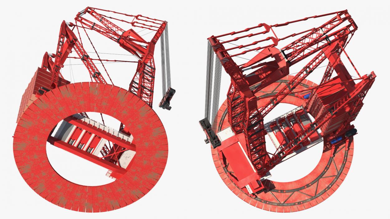 3D Heavy Lift Ring Crane Rigged model