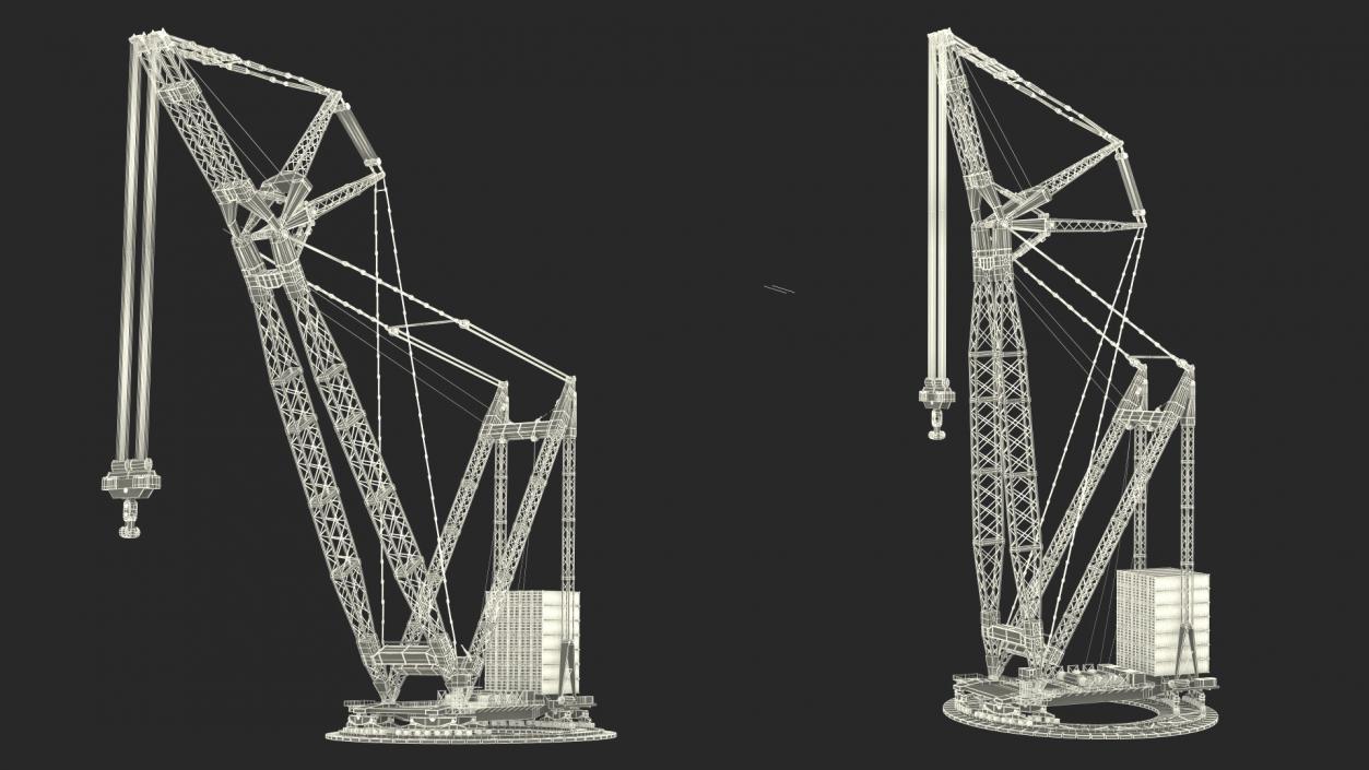 3D Heavy Lift Ring Crane Rigged model