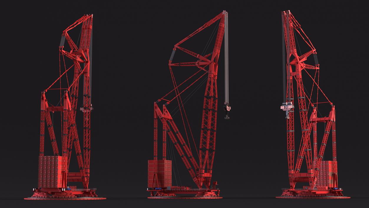 3D Heavy Lift Ring Crane Rigged model