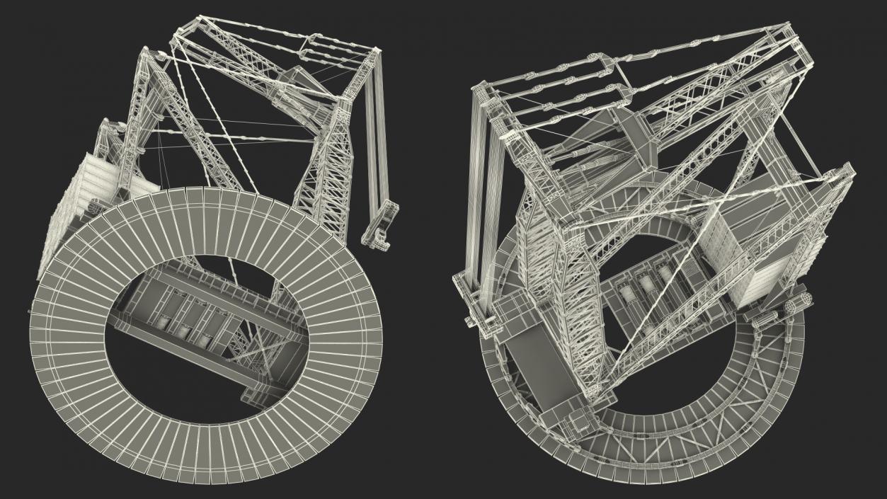 3D Heavy Lift Ring Crane Rigged model