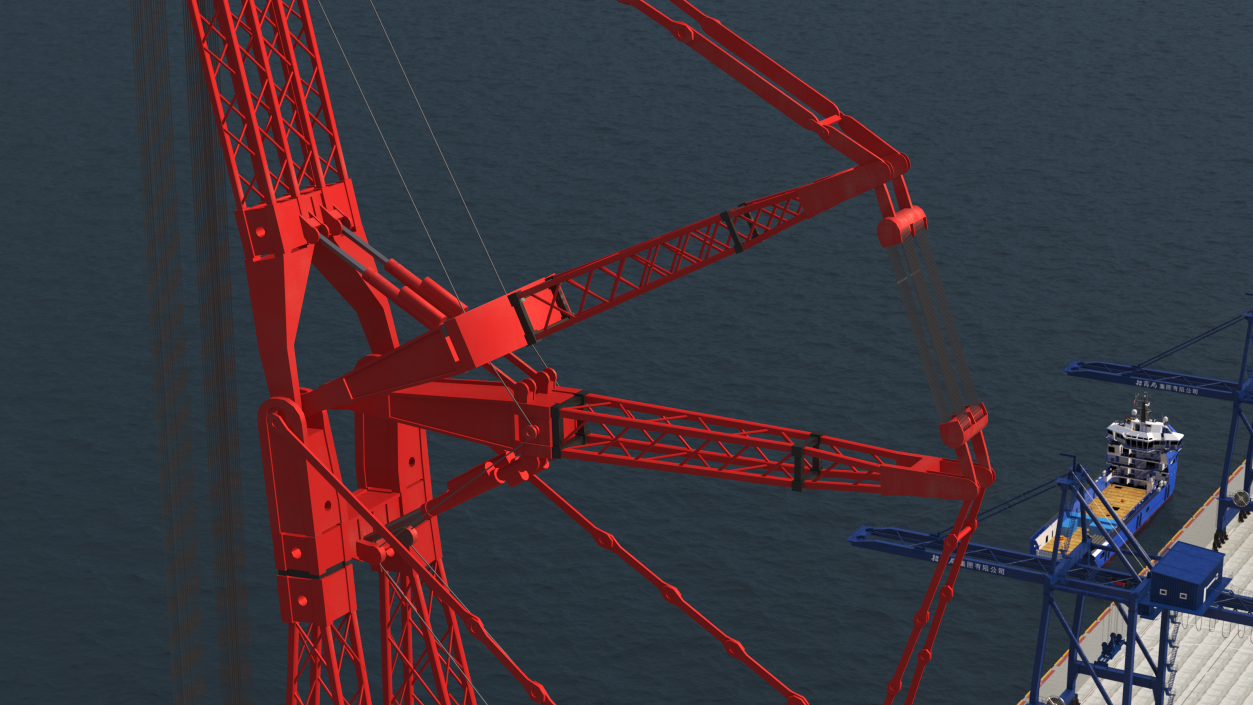 3D Heavy Lift Ring Crane Rigged model