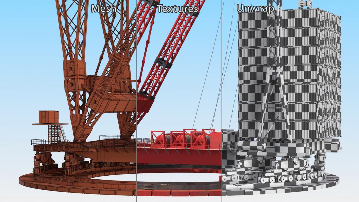 3D Heavy Lift Ring Crane Rigged model