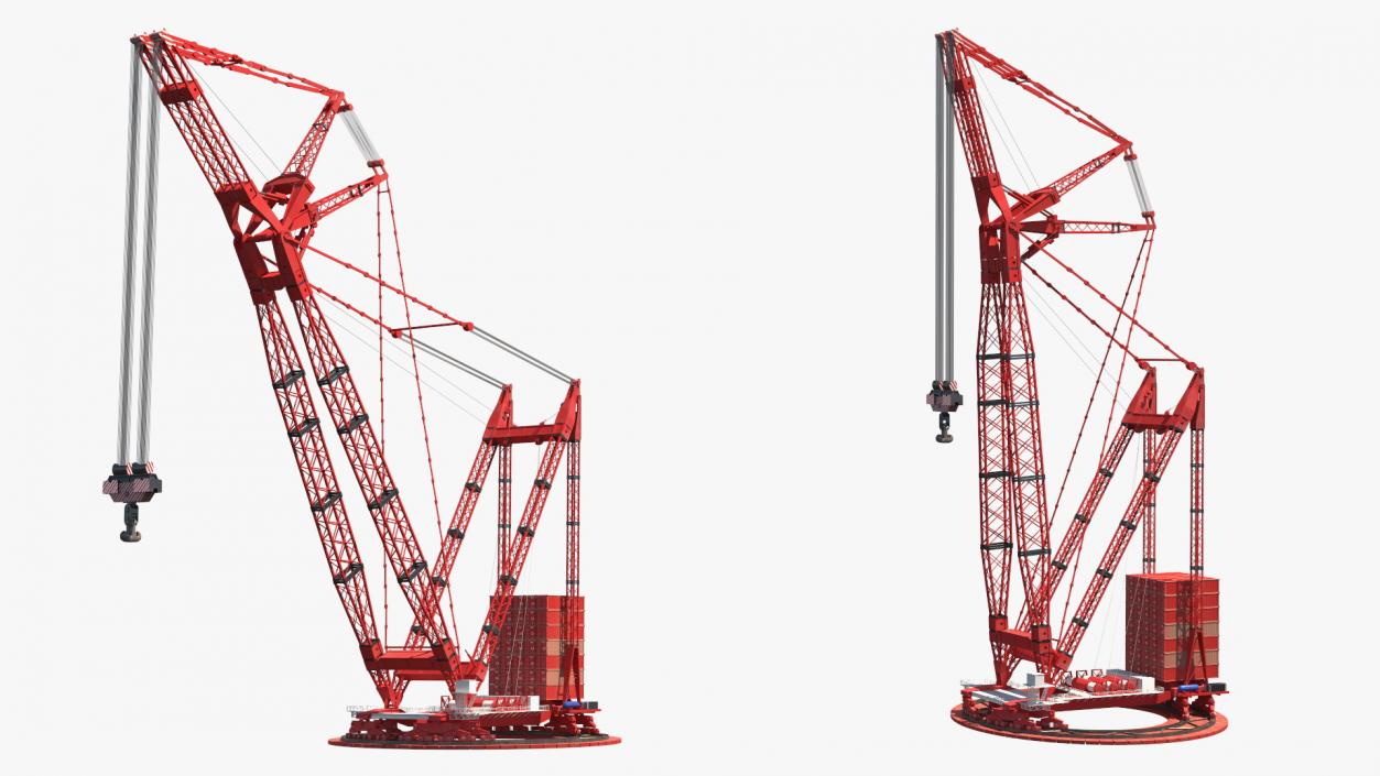 3D Heavy Lift Ring Crane Rigged model