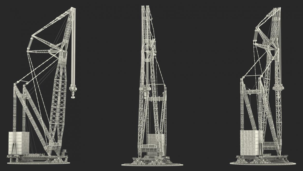 3D Heavy Lift Ring Crane Rigged model