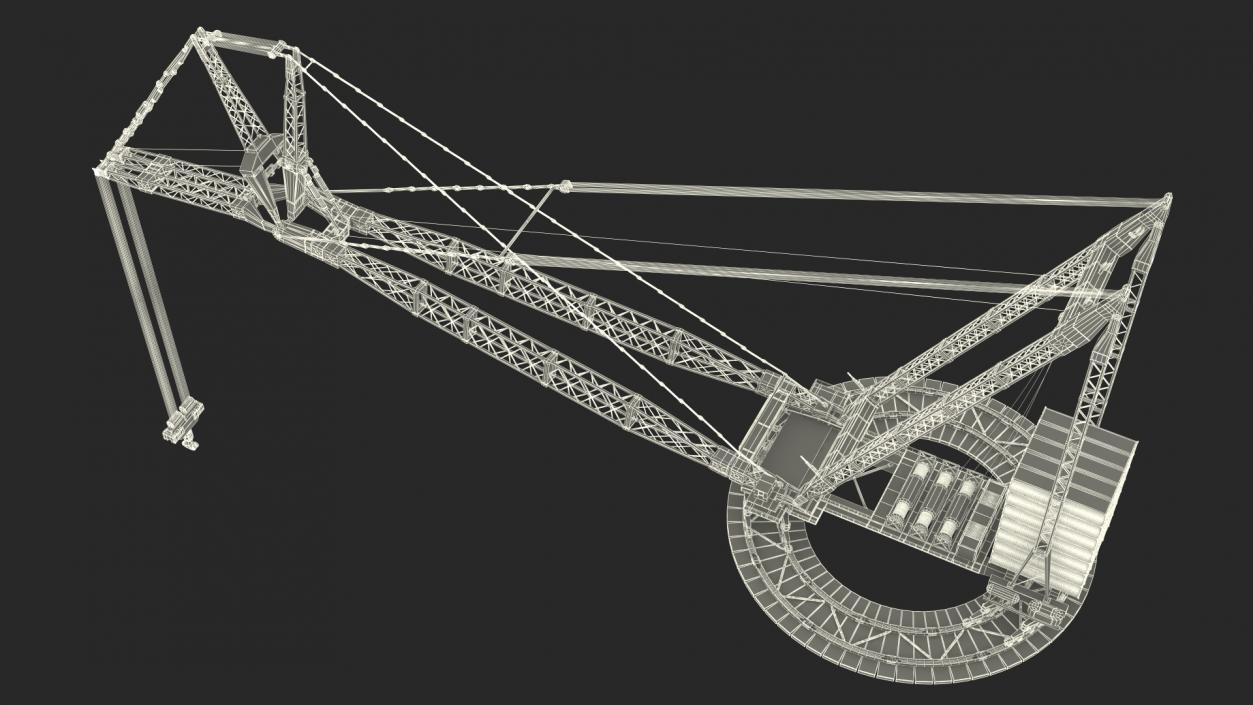 3D Heavy Lift Ring Crane Rigged model