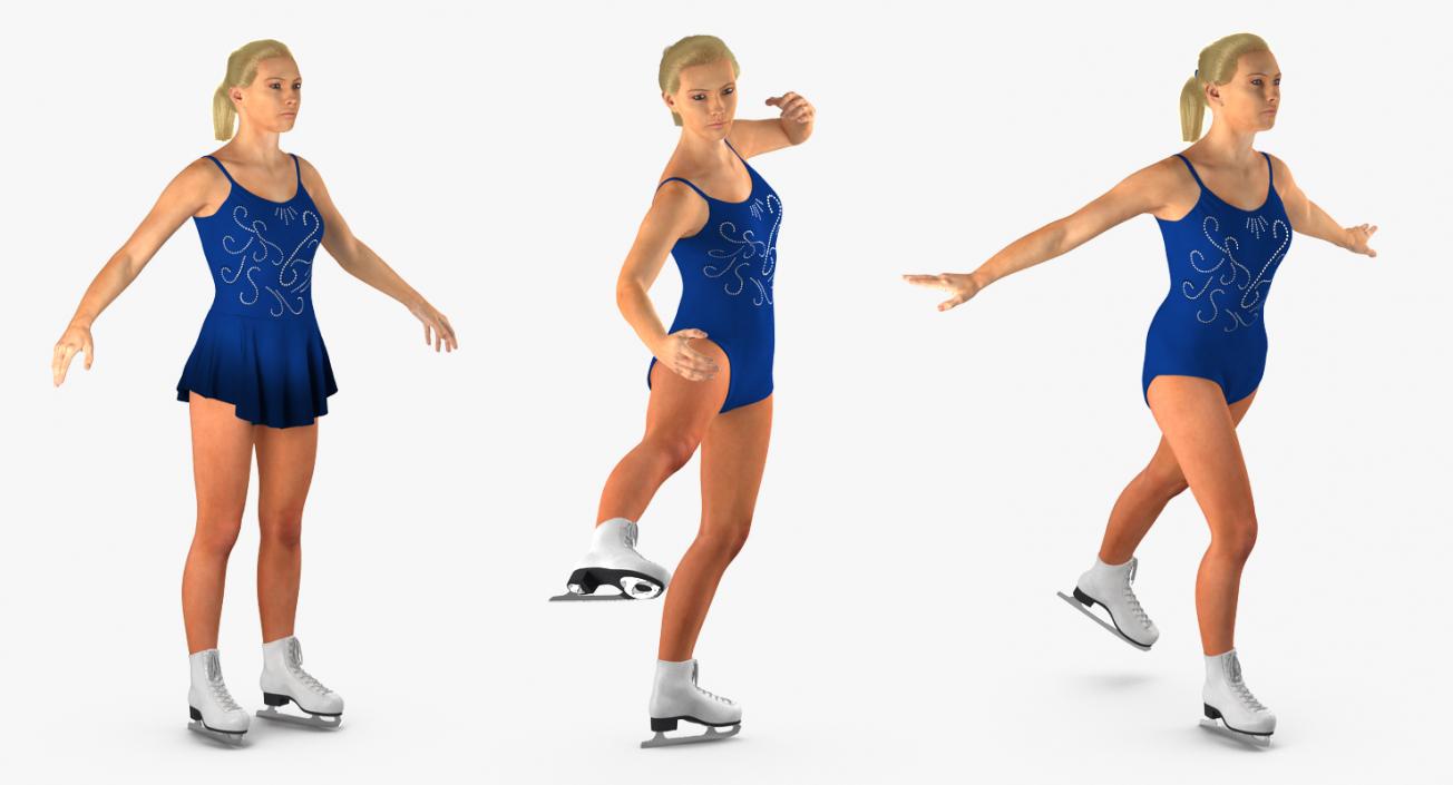 Female Figure Skater 2 Rigged 3D model