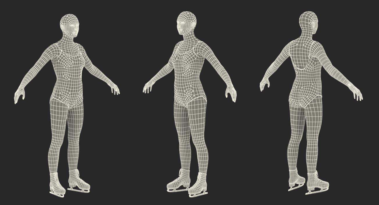 Female Figure Skater 2 Rigged 3D model