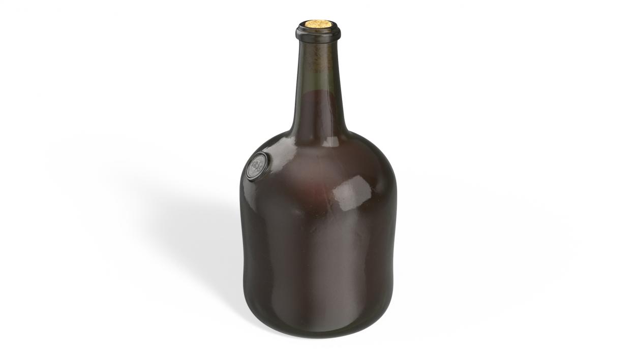 Antique Glass Rum Bottle 3D model