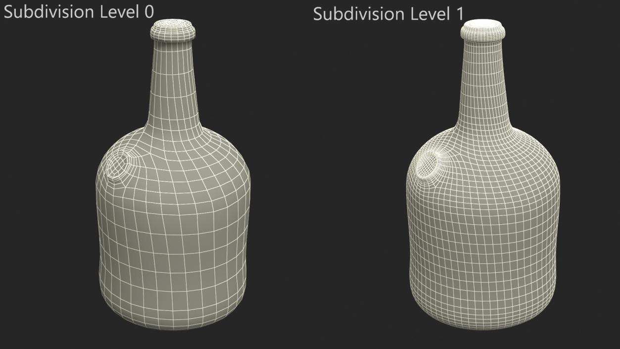 Antique Glass Rum Bottle 3D model