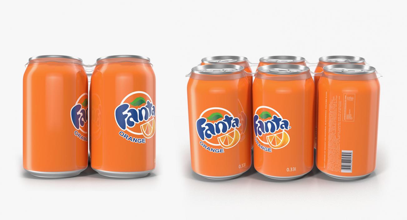 Fanta Bottles and Packages Collection 3D