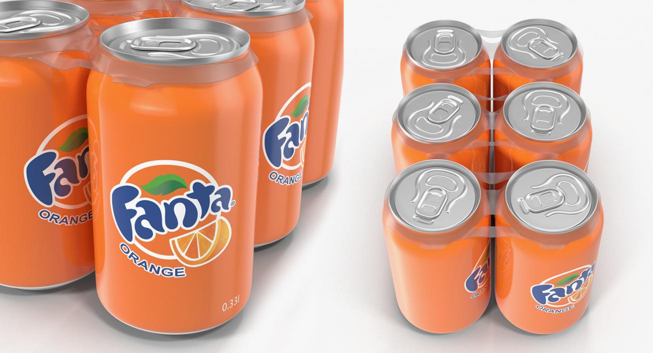 Fanta Bottles and Packages Collection 3D