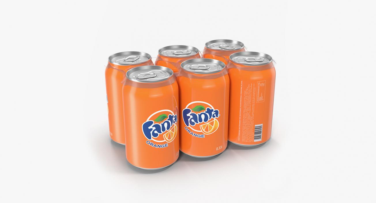 Fanta Bottles and Packages Collection 3D