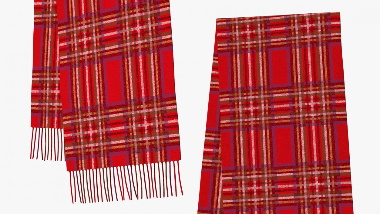 Red Scarf Folded in Half 3D model