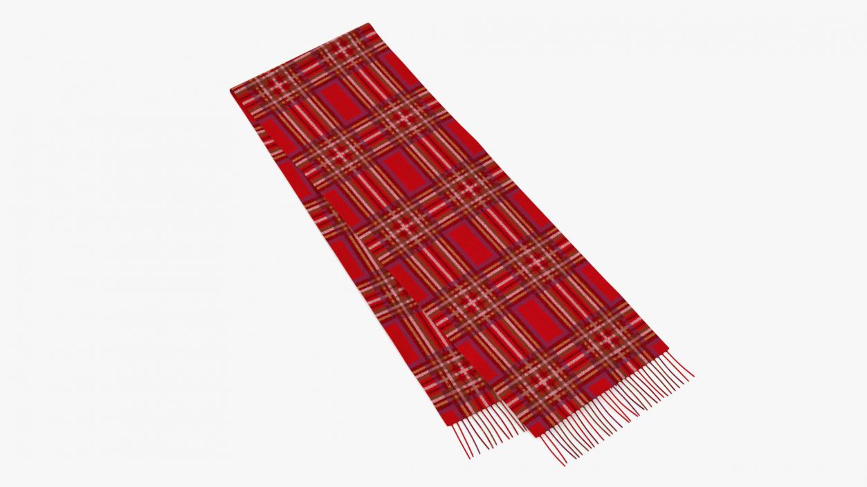 Red Scarf Folded in Half 3D model