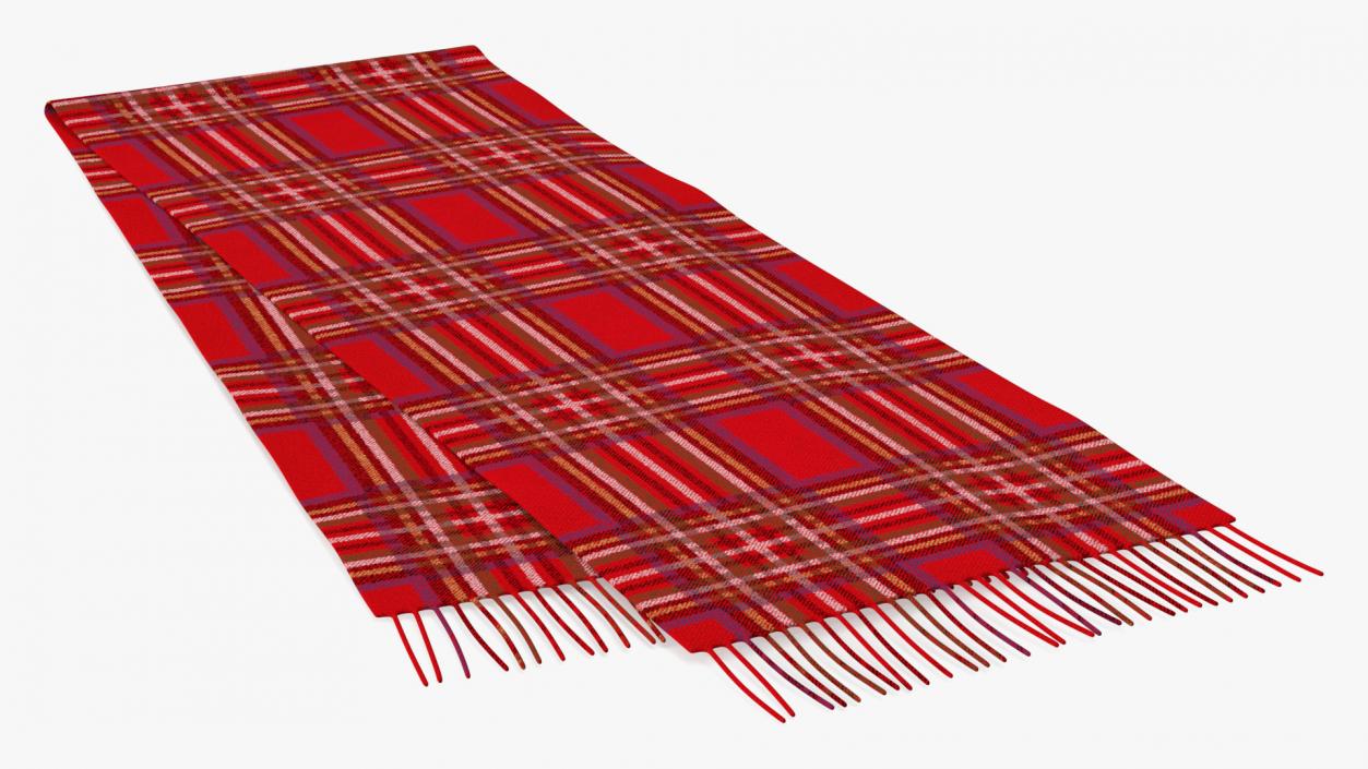 Red Scarf Folded in Half 3D model