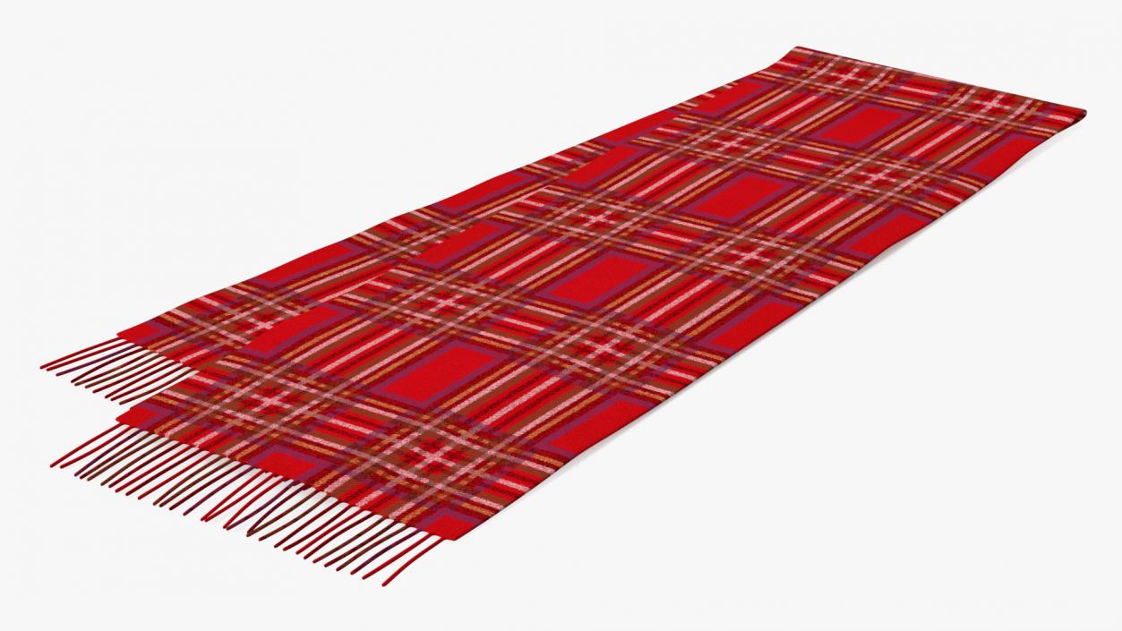 Red Scarf Folded in Half 3D model