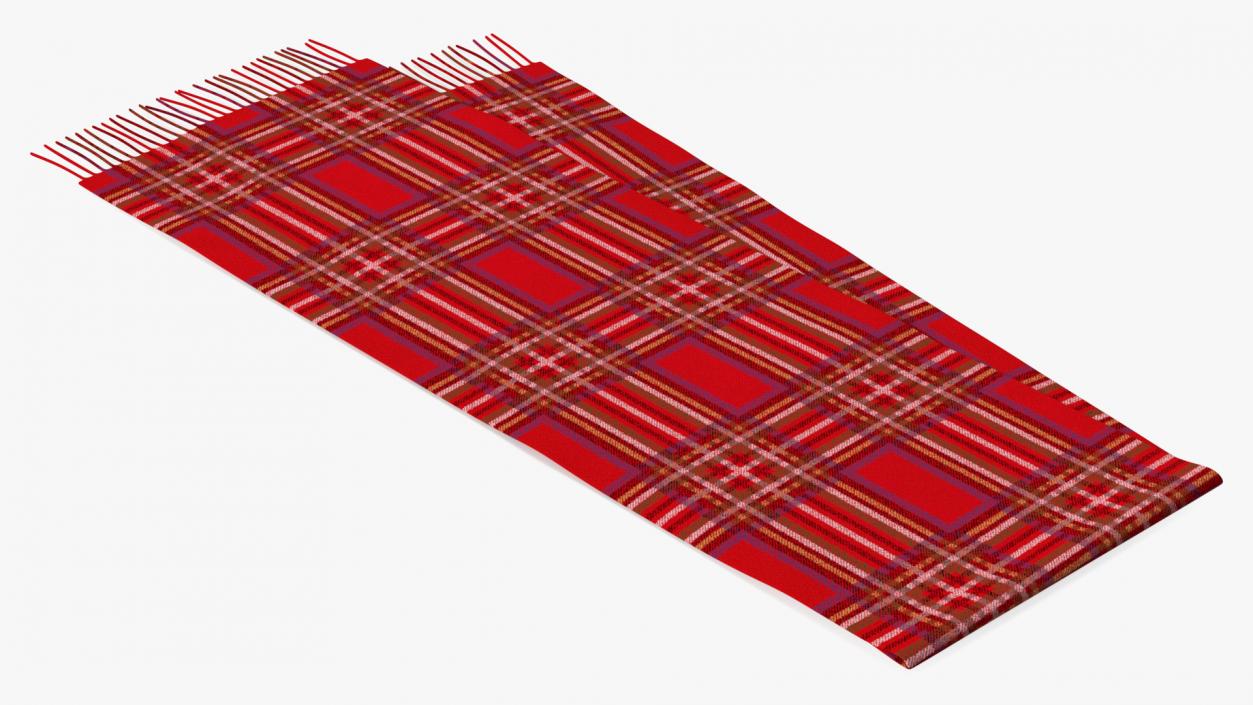 Red Scarf Folded in Half 3D model