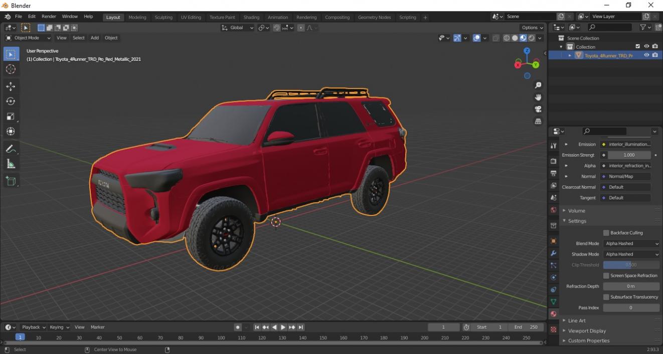 3D model Toyota 4Runner TRD Pro Red Metallic 2021