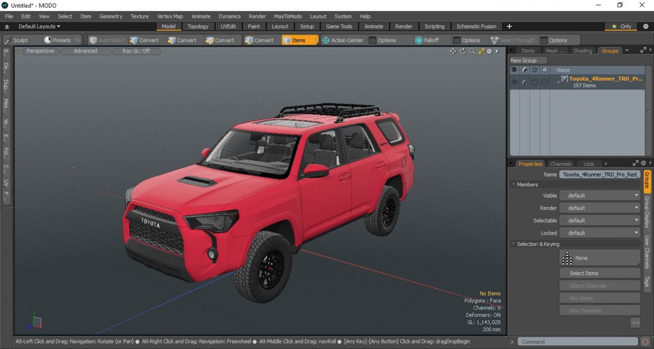 3D model Toyota 4Runner TRD Pro Red Metallic 2021