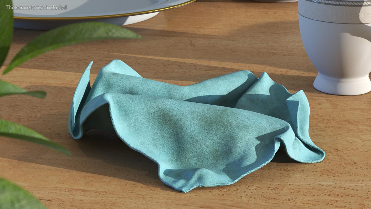 Worn Napkins Blue 3D