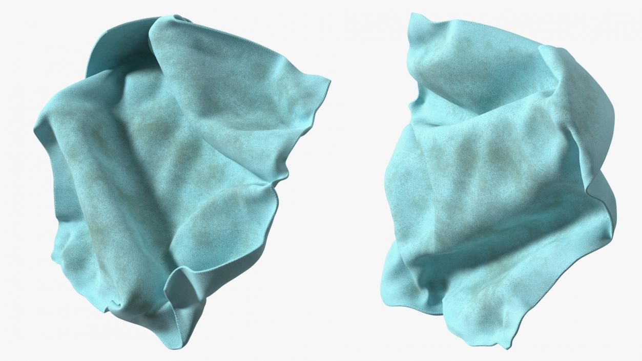 Worn Napkins Blue 3D