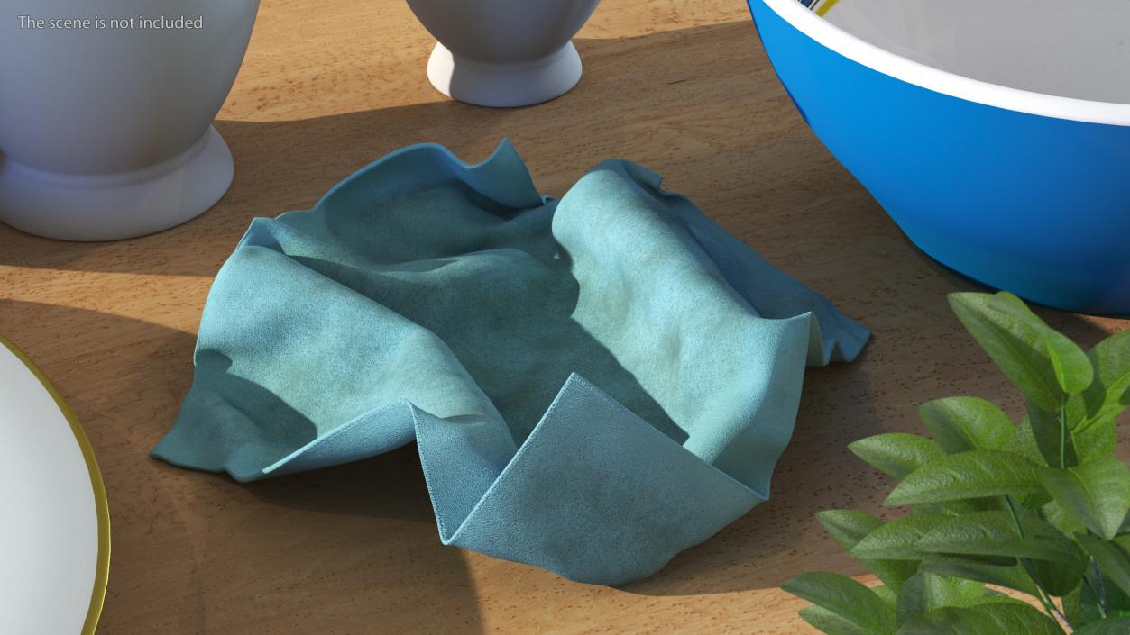 Worn Napkins Blue 3D