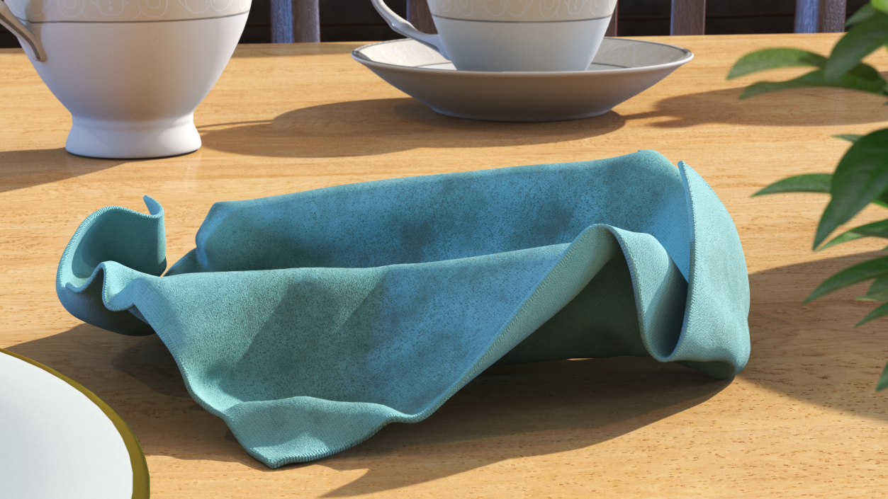 Worn Napkins Blue 3D